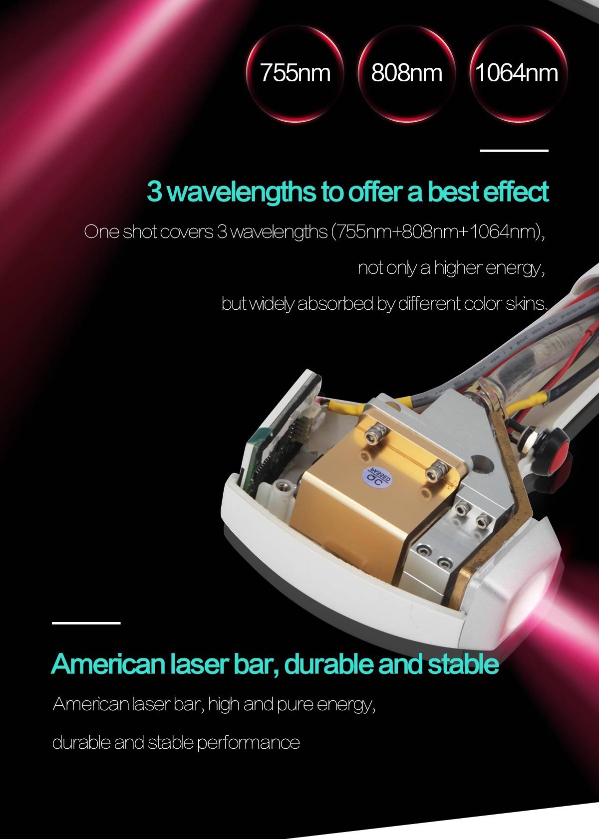3 Wavelengths Laser Hair Removal Machine