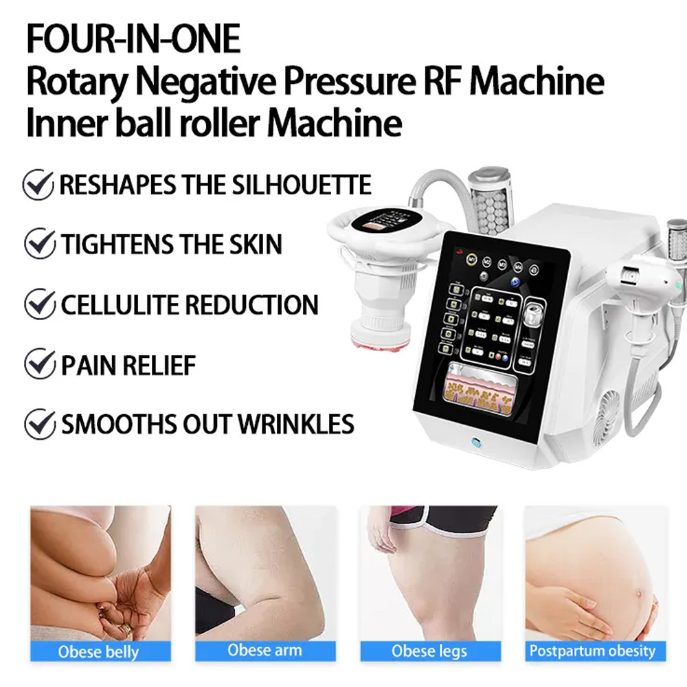 Vacuum Rotary Negative Pressure RF Inner Ball Roller Skin Tightening Body Slimming Machine
